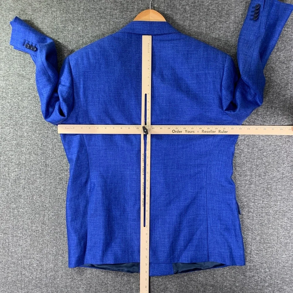 Loro Piana Suit Men 46R Blue Summertime Linen Silk 34x28 Double Breasted 2 Piece - Picture 8 of 16